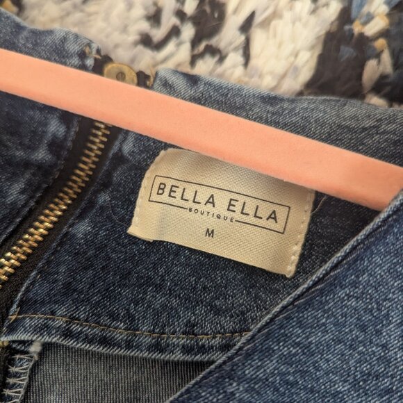 Denim Ruffle Sleeve Jumpsuit - Picture 6 of 9